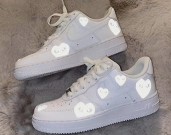 Reflective 3M Hearts Decal: Custom Shoe Vinyl Heat Transfer Stickers Patches