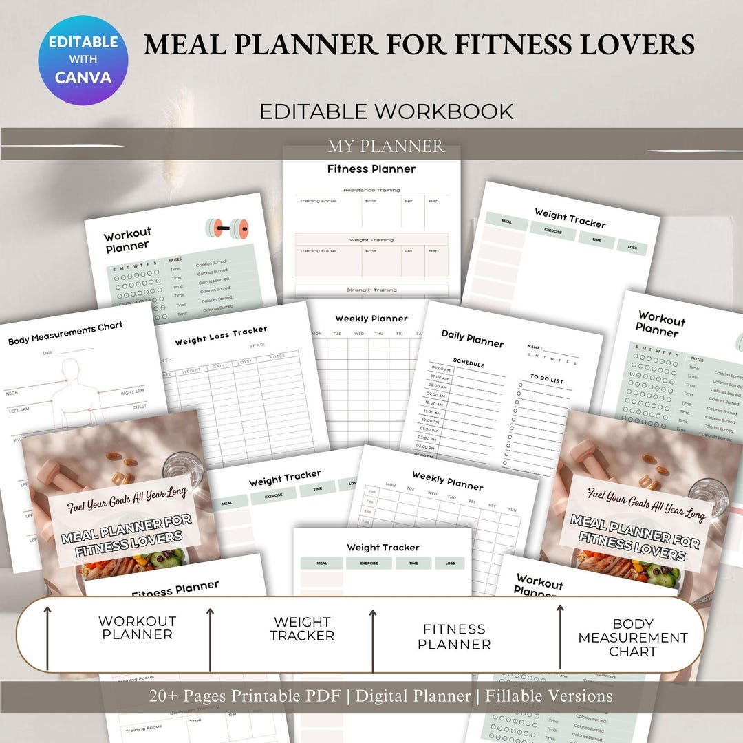 Meal Planner for Fitness Lovers | Weekly Meal & Nutrition Planner ...