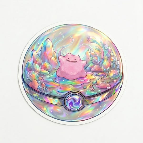 Holographic Hero Peek-A-Ball l Kiss Cut Sticker l Waterproof Decal