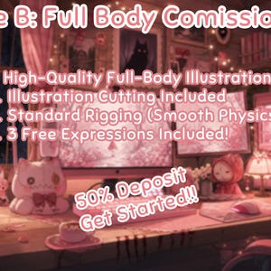 LIVE 2D Model Custom Vtuber Model Commission | Custom Character Design, VBridger, FULLY RIGGED, Vtuber Studio, Twitch Stream Youtube Stream image 2