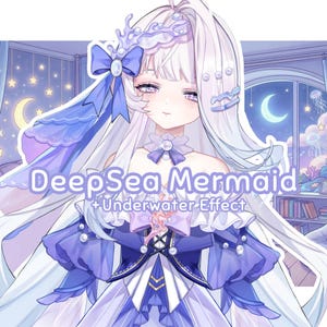 Modèle 2D en direct sirène fille des grands fonds Vtube modèle Twitch Stream/Youtube Stream/Vtuber Premade/FULLY RIGGED/Vtuber Studio/Prêt à l'emploi