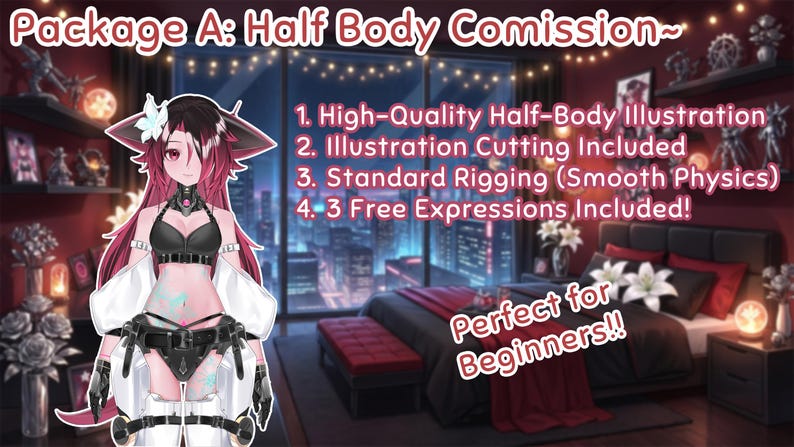LIVE 2D Model Custom Vtuber Model Commission | Custom Character Design, VBridger, FULLY RIGGED, Vtuber Studio, Twitch Stream Youtube Stream image 3