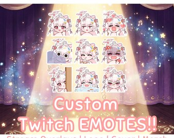 Custom Twitch Emotes, Static & Animated Discord Emotes, Cute Chibi VTuber Emote Commission for YouTube, Twitch Streamers Gamers