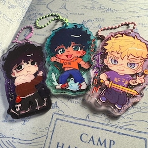 Sons of the Big Three Keychains (Percy Jackson, Jason Grace, Nico di Angelo)
