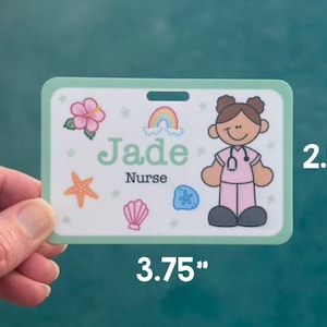 Personalized Nurse Badge Buddy, Custom Sublimated Acrylic ID Tag, RN CNA Medical Accessory 画像 4