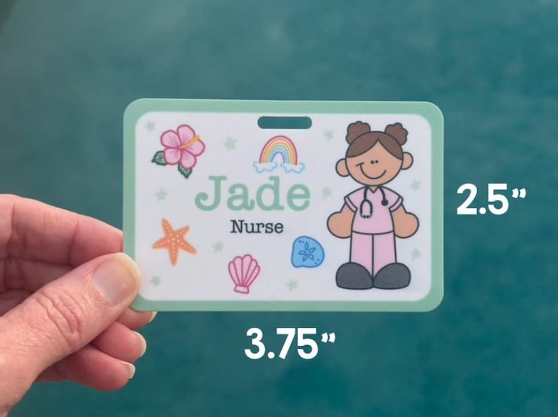 Personalized Nurse Badge Buddy, Custom Sublimated Acrylic ID Tag, RN CNA Medical Accessory 画像 4
