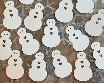 Snowman Confetti with Heart Buttons, Perfect for Card Making, Kids Crafts, or Holiday Decor, Adorable!