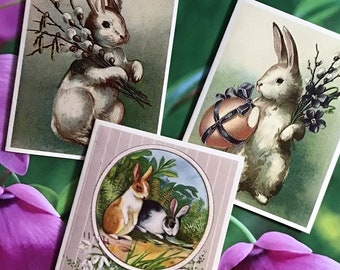 20 Vintage Style Easter Cards with Matching Envelope Seals, Bunnies & Chicks Galore! Free U.S. Shipping!