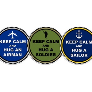 Keep Calm Military Stickers, Envelope Seals, Army, Air Force, Navy image 1