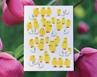 Glittered Fuzzy Easter Peep Card, Adorable and Extra Fun, Very Sparkly! Includes Printed Message Inside