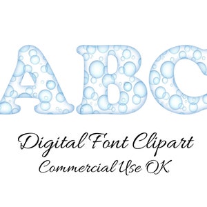 Bubbles Font Clipart, Instant Download, Upper & Lower Case Letters + Numbers + Symbols, Commercial Use OK