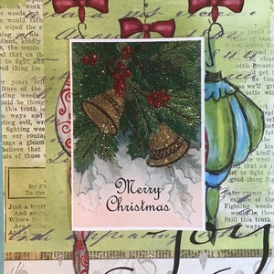 Carte de Noël scintillante, Merry Bells, extra scintillant !