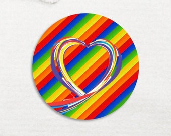 Rainbow Heart Stickers, Envelope Seals