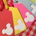 Gift Tags ~ Mickey Mouse Cut-Out Tags with Ribbon, Disney Party, Baby Shower, Disney Wedding, Goody Bag Tags, Place Cards, Vacation Swag