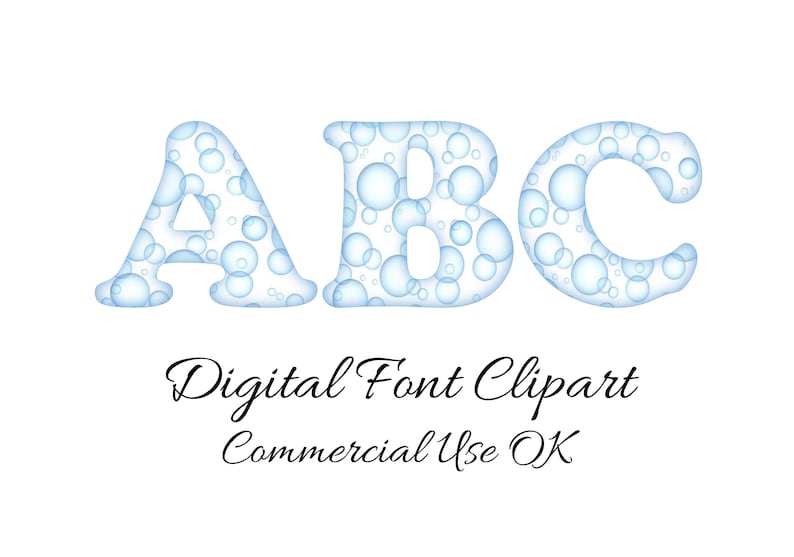 Bubbles Font Clipart Instant Download Upper & Lower Case Etsy