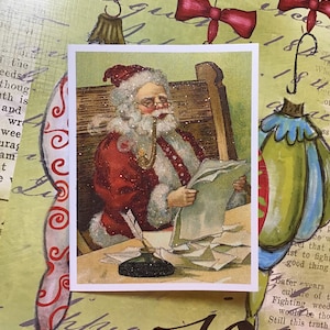 Glittered Christmas Card, Santa Mail, Extra Sparkly image 1