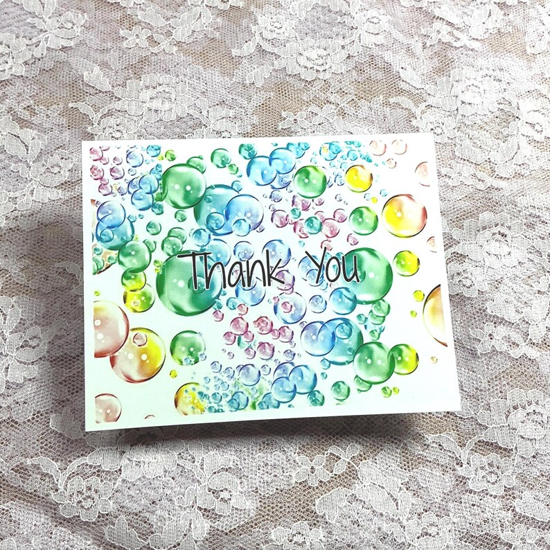 Personalized Rainbow Bubbles Note Cards With Color-coordinating ...