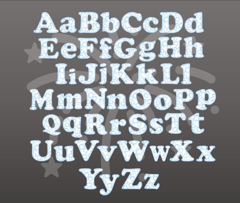 Bubbles Font Clipart Instant Download Upper & Lower Case Etsy Canada