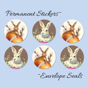 Funny Bunnies Easter Stickers, Envelope Seals