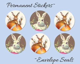 Funny Bunnies Easter Stickers, Envelope Seals