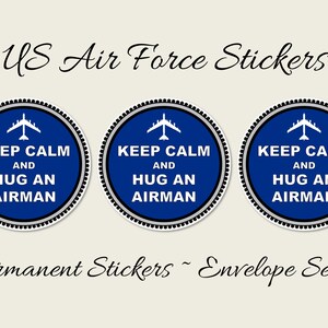 Keep Calm Military Stickers, Envelope Seals, Army, Air Force, Navy image 9