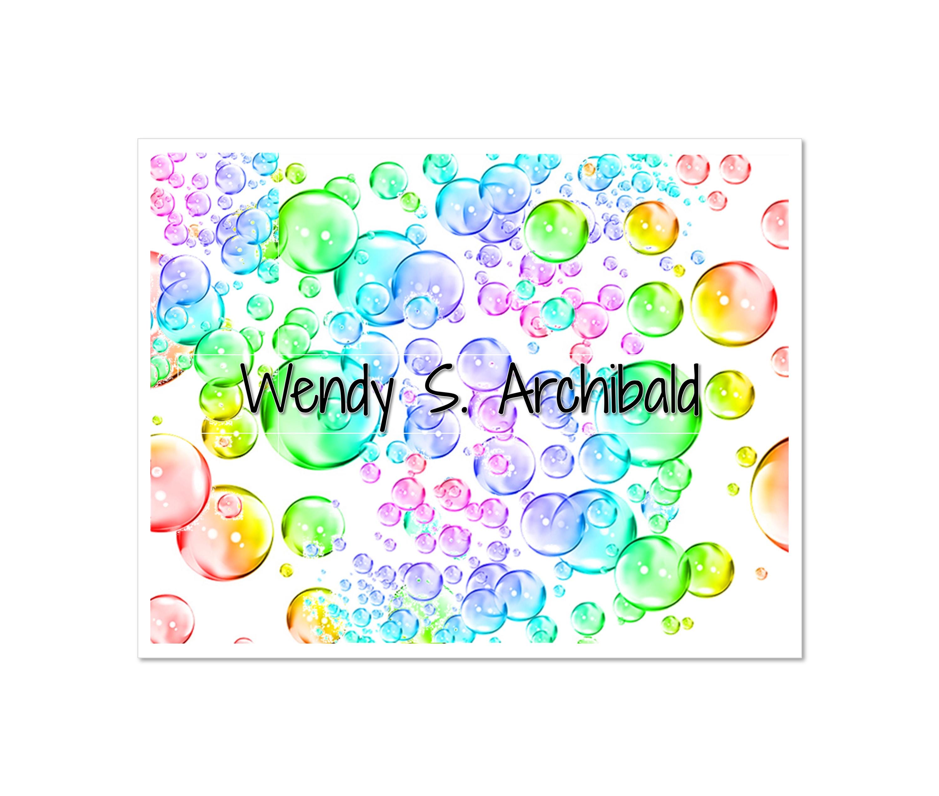 Personalized Rainbow Bubbles Note Cards With Color-coordinating ...