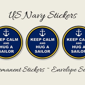 Keep Calm Military Stickers, Envelope Seals, Army, Air Force, Navy image 6