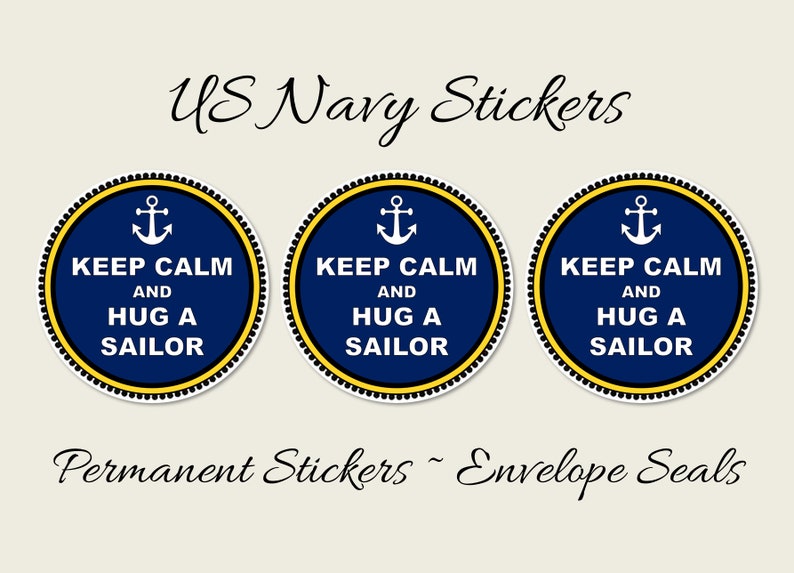 Keep Calm Military Stickers, Envelope Seals, Army, Air Force, Navy image 6