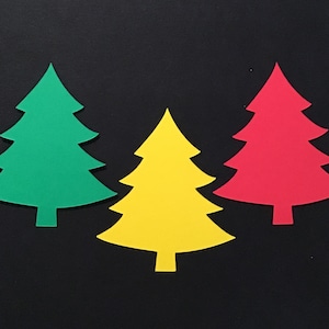 Happy Christmas Tree Confetti, Many Sizes and Colors!