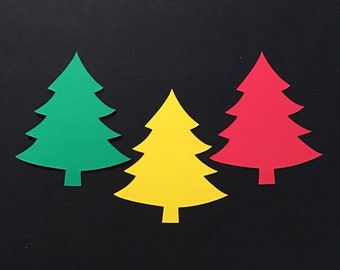 Happy Christmas Tree Confetti, Many Sizes and Colors!