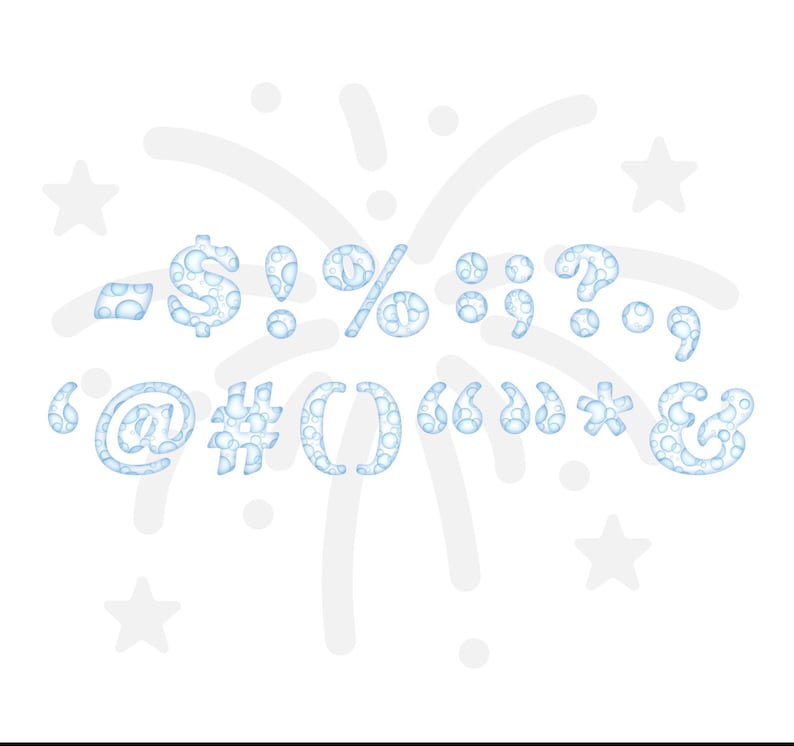 Bubbles Font Clipart Instant Download Upper & Lower Case Etsy