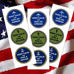 Keep Calm Military Stickers, Envelope Seals, Army, Air Force, Navy image 5