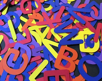 Alphabet Confetti, ABC's and 1-2-3’s, Multiple Sizes Available! 3 Full Sets of the Alphabet plus Extra Vowels & Consonants