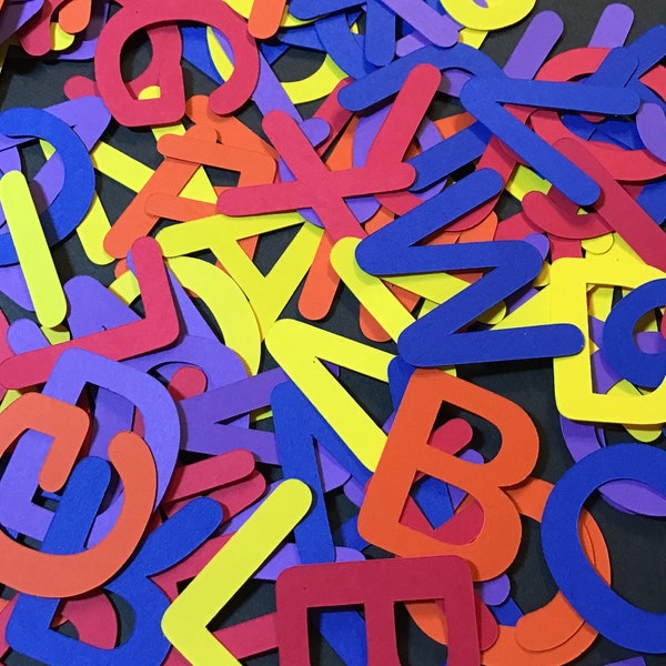 Alphabet Confetti, ABC's and 1-2-3’s, Multiple Sizes Available! 3 Full Sets of the Alphabet plus Extra Vowels & Consonants