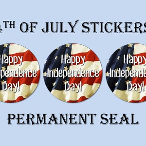 4th of Juli Aufkleber, Happy Independence Day, USA Aufkleber, Kuvertsiegel