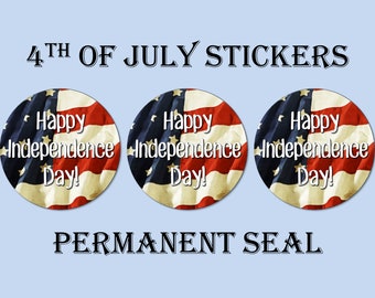 Adesivi del 4 luglio, Happy Independence Day, adesivi USA, sigilli per buste