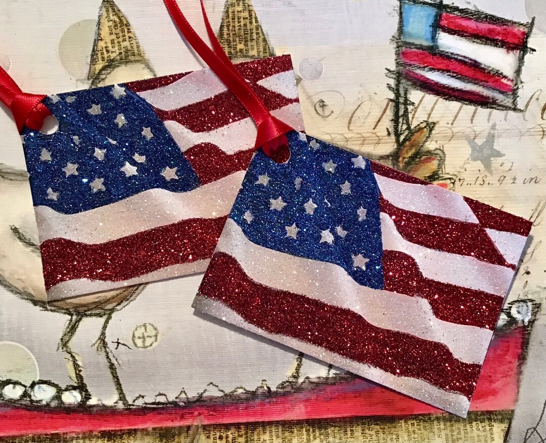 Etiquetas con brillantina, bandera con estrellas, extra brillante, ¡todo el  frente está recubierto de brillantina! - Etsy México, image size:1080x875