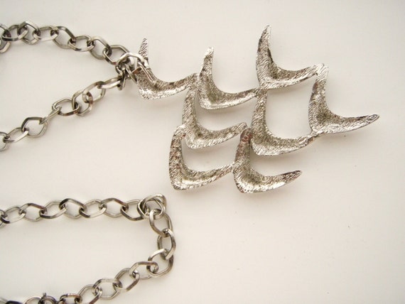 Tortolani  silver tone Modern  design  Necklace/P… - image 4