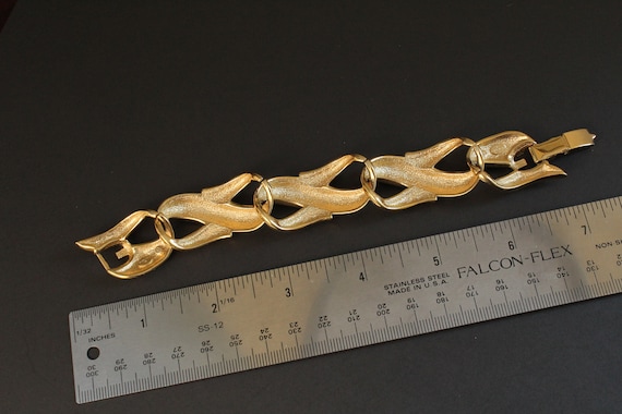 Signed Hubert GIVENCHY  Statement Gold tone Link … - image 8