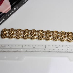 Glamour Nina Ricci Goldfarbenes Gliederarmband 1980er Jahre #1541