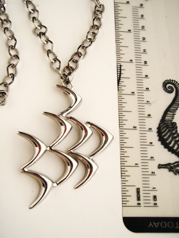 Tortolani  silver tone Modern  design  Necklace/P… - image 3