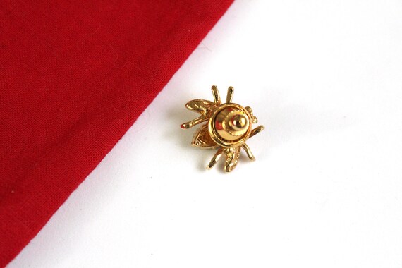 Unsigned small  Bee pin with Clear Rhinestones - … - image 6