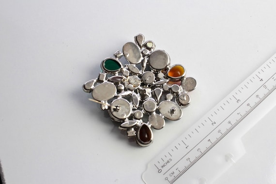 KJL Kenneth Jay Lane Jewel-tone Cabochon Brooch: … - image 9