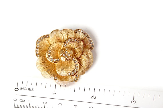 Vintage Dior  Crystal Rose  Flower Brooch/Pin/ Re… - image 1