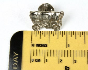 Signed JJ Jonette Jewelry silver tone Covered Wagon  small pin/brooch- JJ  lapel  #