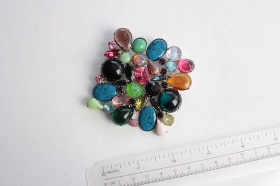 KJL Kenneth Jay Lane Jewel-tone Cabochon Brooch: … - image 6
