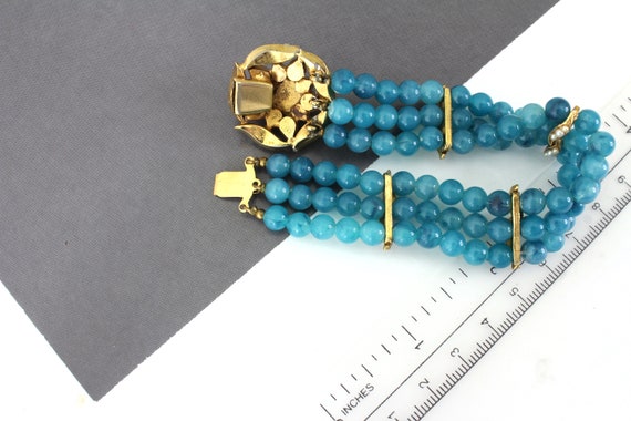 Vintage Unsigned  De Mario Style 3 strand  beaded… - image 5