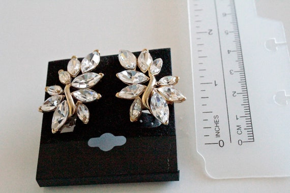 Trifari Kunio Matsumoto  Rhinestone earrings  cli… - image 2