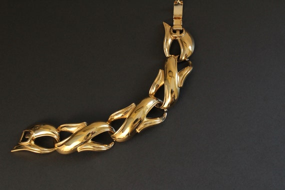 Signed Hubert GIVENCHY  Statement Gold tone Link … - image 5