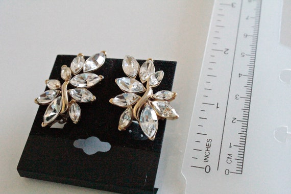 Trifari Kunio Matsumoto  Rhinestone earrings  cli… - image 3